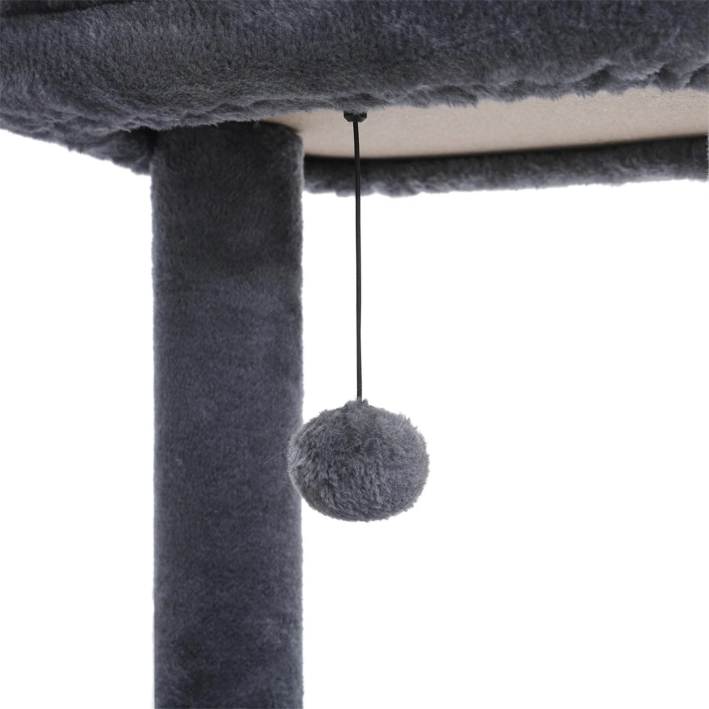 60" Cat Tree for Large Cats, Indoor Cat Tower for Cozy Plush Perches Multi-Level Cat Condo Play House, Gray