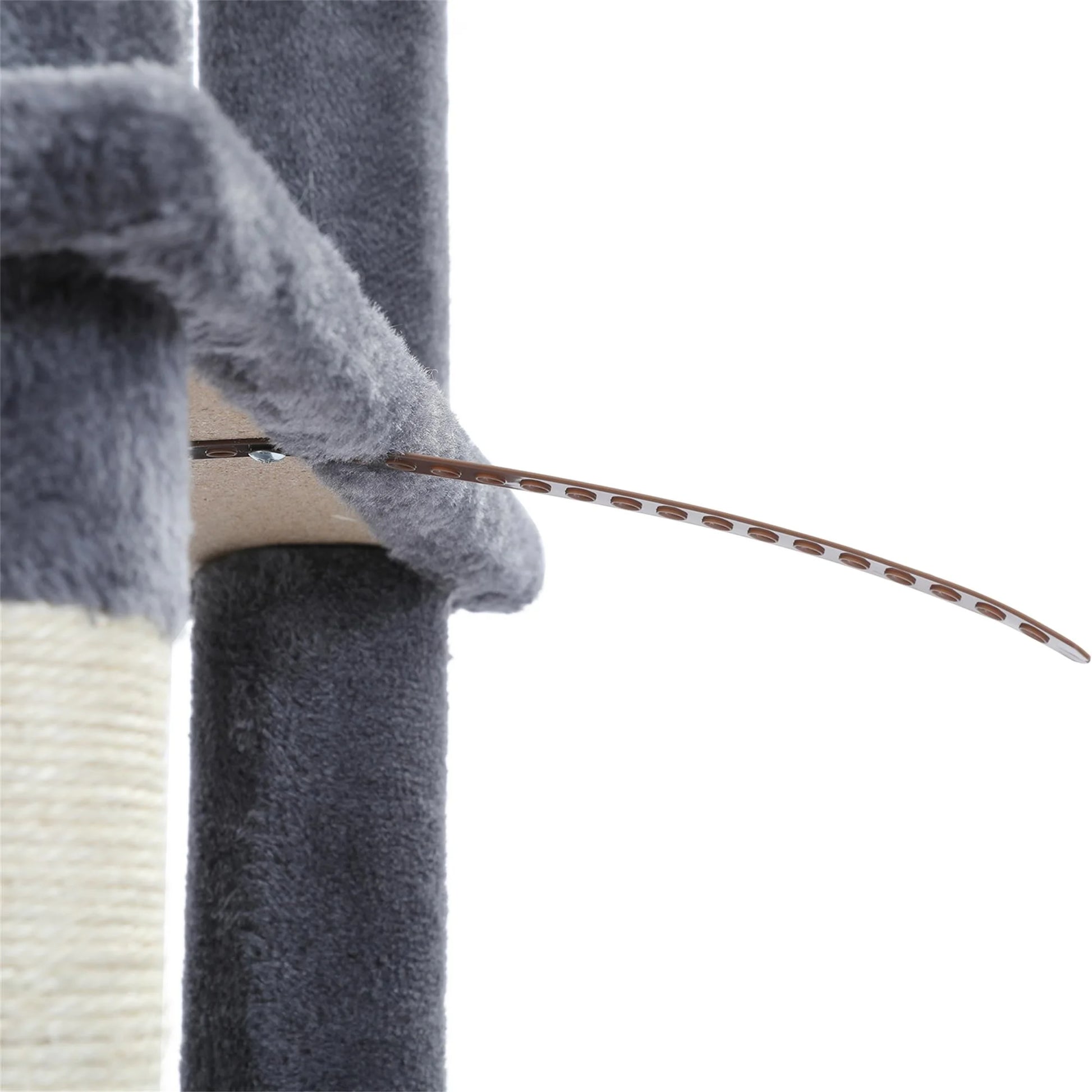 60" Cat Tree for Large Cats, Indoor Cat Tower for Cozy Plush Perches Multi-Level Cat Condo Play House, Gray