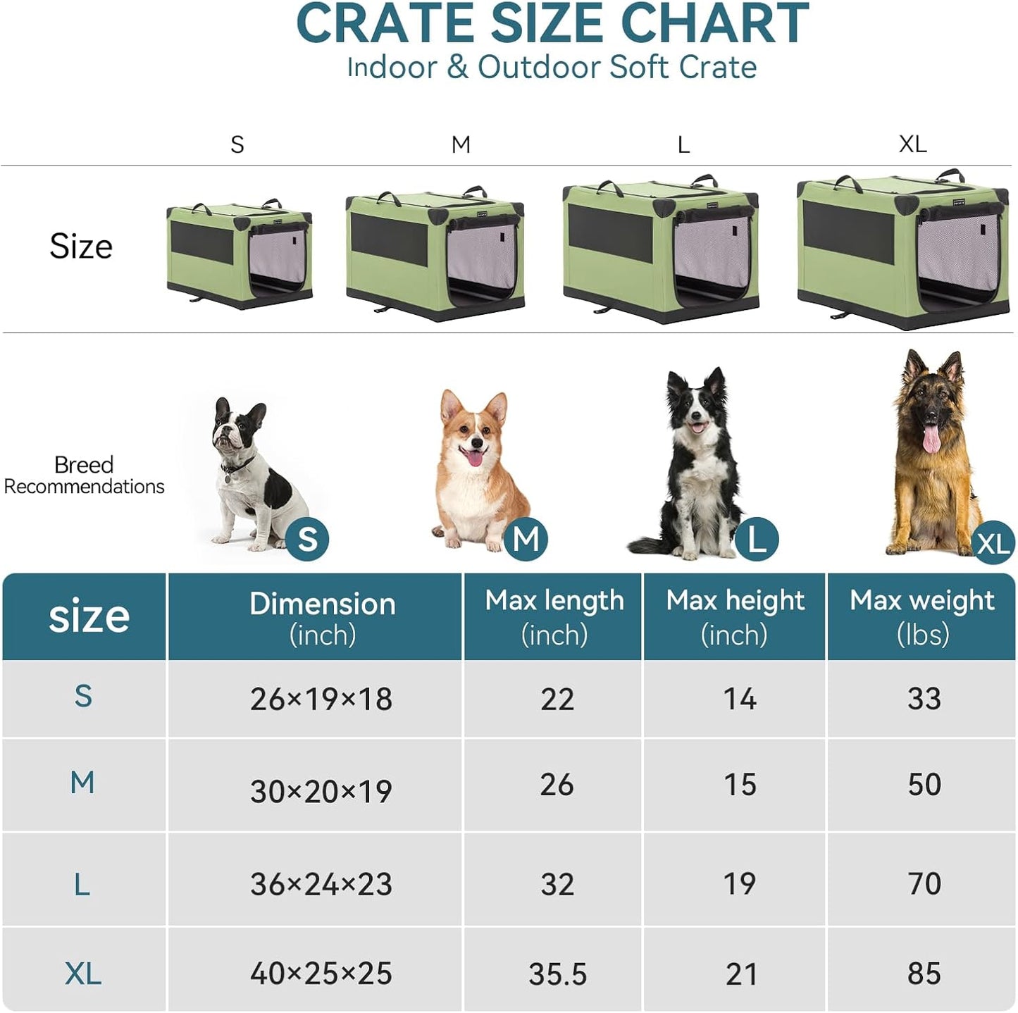 Portable Soft Collapsible Dog Crate for Indoor and Outdoor Soft-Sided Crate